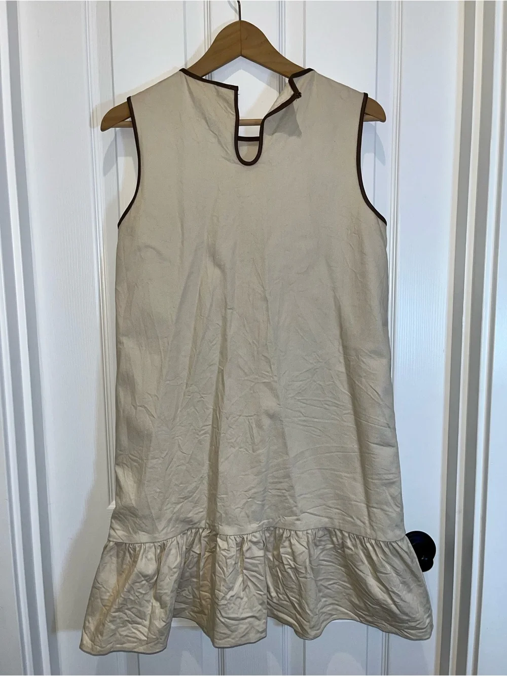Kate Spade New York drop waist dress with brown trim